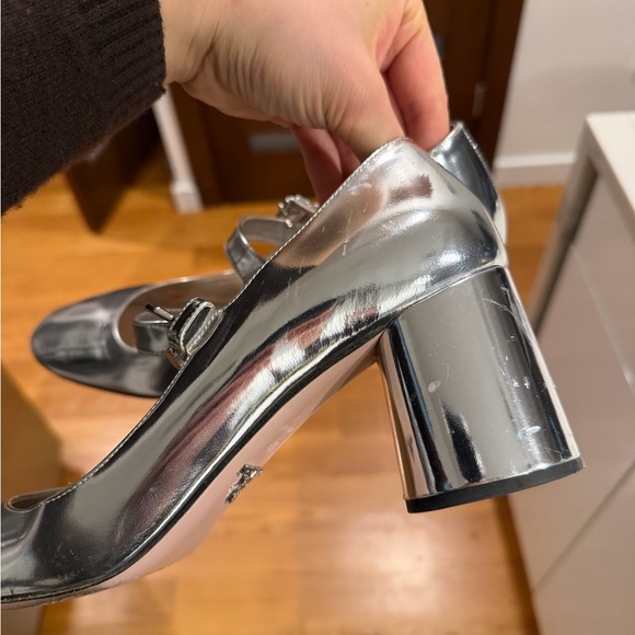 Prada 💌 Silver Mary Janes - Picture 6 of 9